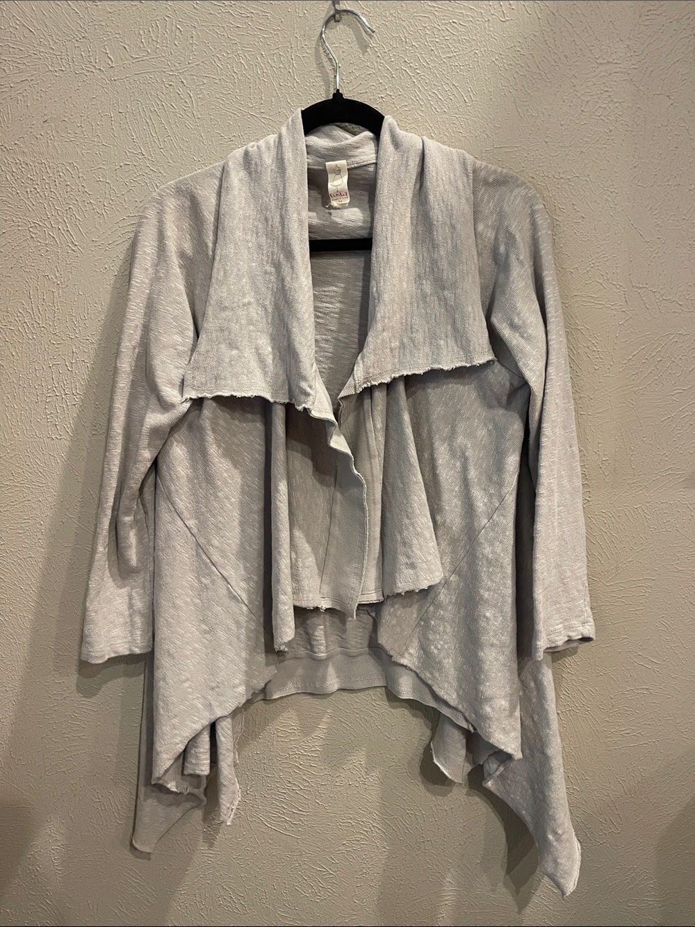 Chalet Light Gray Draped Open-Front Women's Sweater Cardigan Sz M